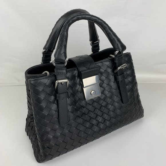 Bottega Veneta Handbags - Bottega Veneta Roma Mini Intecciato Leather Tote